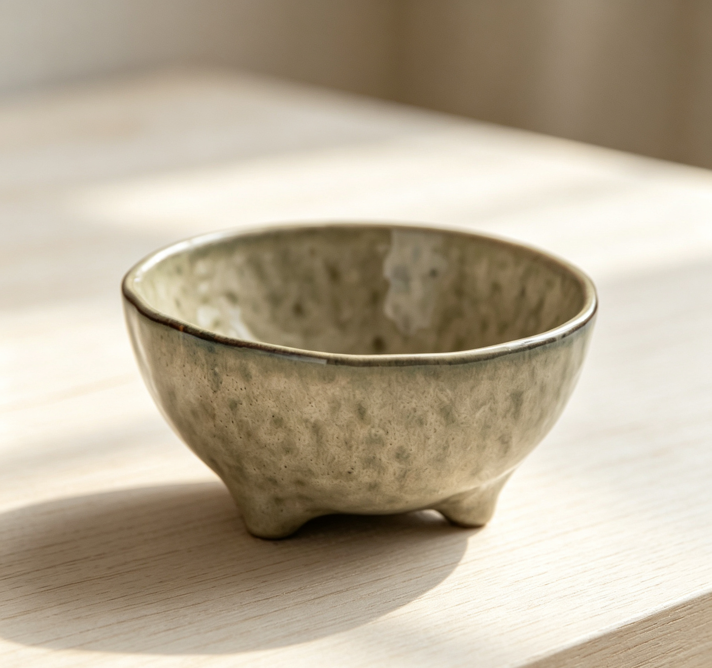 Vintage Distressed Tripod Dipping Sauce & Snack Bowl