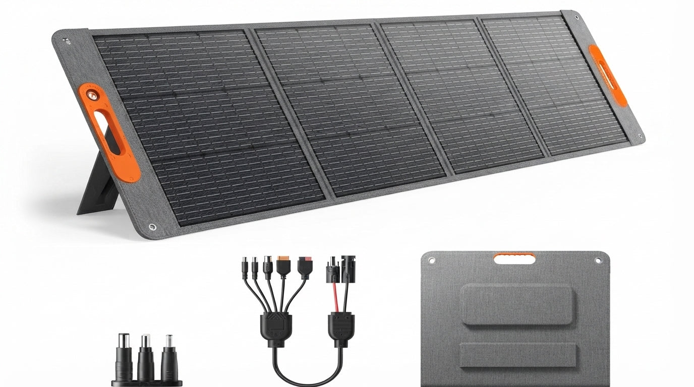 400W Portable Solar Panel for Power Station, 24% High Efficiency Lightweight ETFE Foldable Solar Panel Charger, MC4 Output, IP65 Waterproof, for Outdoor Camping, RV, Emergency Power Supply