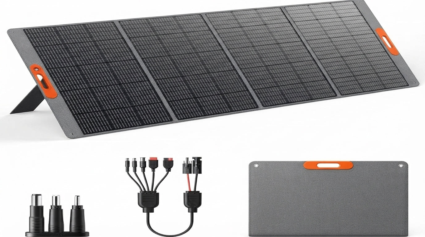 400W Portable Solar Panel for Power Station, 24% High Efficiency Lightweight ETFE Foldable Solar Panel Charger, MC4 Output, IP65 Waterproof, for Outdoor Camping, RV, Emergency Power Supply