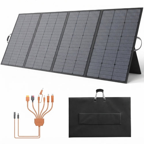 400W Portable Solar Panel, Lightweight Foldable Solar Panels Complete with an Adjustable Kickstand