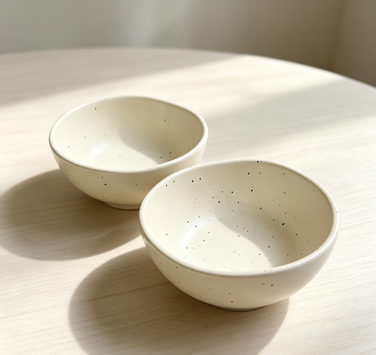 Cream Style Ink-splatter Speckled Ceramic Rice Bowl