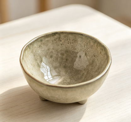 Vintage Distressed Tripod Dipping Sauce & Snack Bowl