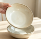 Vintage Distressed Off-white Salad Bowl For Home Dining